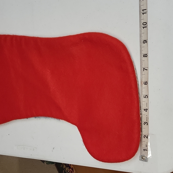 Hand Hooked Stocking Large Snowman Holding Broom 2 Small...